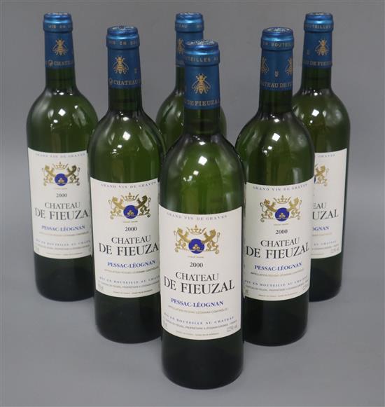 Six bottles Chateau de Fieuzal Graves Blanc - Pessac-Leognan 2000 (6)